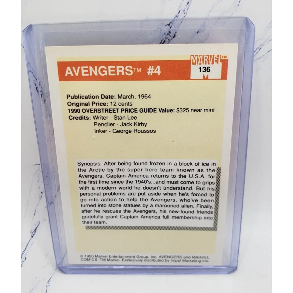 1990 Impel Marvel Universe Most Valuable Comics Avengers #4 #136